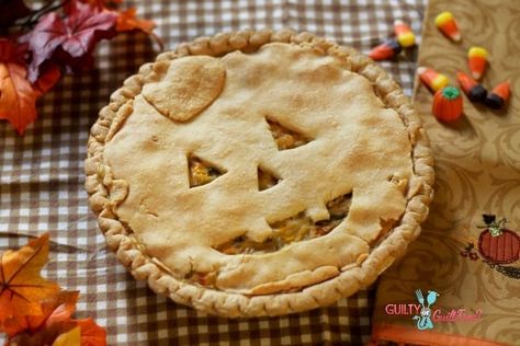 Healthier Chicken Pot Pie Recipe - Moscato Mom Halloween Pies, Halloween Baking Recipes, Halloween Chicken, Healthy Chicken Pot Pie, Rotisserie Chicken Breast, Chicken Pot Pie Recipe, Pot Pie Recipe, Easy Chicken Pot Pie, Pot Pies Recipes