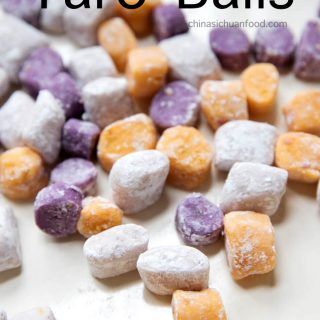 How to Make Taro Balls - China Sichuan Food Taro Mochi Recipe, Taro Desserts, Taro Dessert, Bua Loy, Taiwanese Fried Chicken, Taro Balls, Tong Sui, Asian Deserts, Taro Recipes