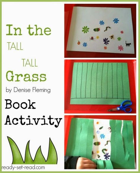 Welcome back to the Virtual Book Club for kids. Each month I join with a group of bloggers to feature book activities from books by a selected author. This month we are featuring the works of Denise F In The Tall Tall Grass Craft, Bug Activities, Insects Preschool, Bugs Preschool, Spring Classroom, Baby Moses, Insects Theme, Green Construction, Spring Books