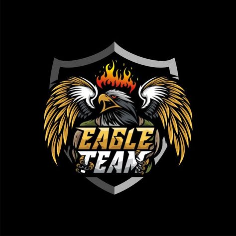 Eagle mascot esport logo Premium Vector | Premium Vector #Freepik #vector #logo #bird #animal #team Fantasy Football Logos, Peacock Logo, Hawk Logo, Eagle Mascot, Bird Logo Design, Adventure Logo, Logo Game, Team Design, Bird Logos