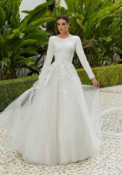 Modest Wedding Dresses With Sleeves, Tule Rok, White Wedding Gowns, Modest Wedding, Couture Details, Long Sleeve Wedding, Gowns With Sleeves, Modest Wedding Dresses, Designer Wedding