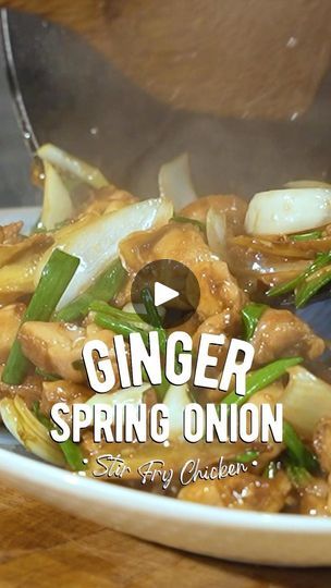 Chicken With Ginger And Spring Onion, Chicken And Spring Onion Recipes, Spring Onion Recipes, Chicken Ginger, Chinese Chicken Recipes, Steamed White Rice, Quick Chicken Recipes, Chicken Recipes Video, Chicken Slices