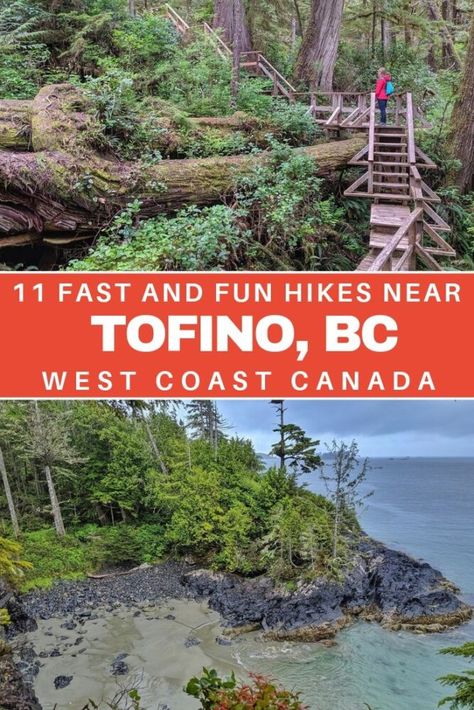 11 Fast and Fun Hikes Near Tofino, British Columbia  | Tofino Attractions  #travel #travelblog #travelwithplan #traveltips #tofino Travel Vancouver Island, Travel Vancouver, West Coast Canada, Tofino British Columbia, British Columbia Travel, Canadian Road Trip, Tofino Bc, Vancouver Travel, Canada Travel Guide