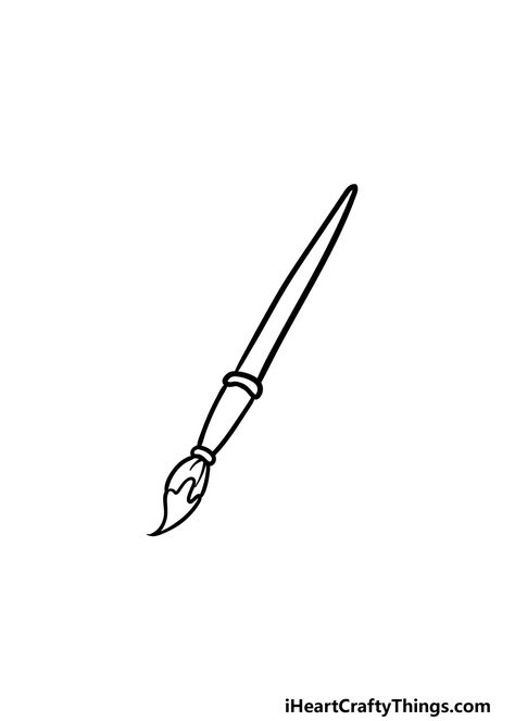 Drawing Of Paintbrush, Small Paintbrush Tattoo, How To Draw A Paint Brush, Art Brush Tattoo, How To Draw A Pencil, Paintbrushes Drawing, Paint Brush Sketch, Paintbrush Sketch, Epcot Tattoo