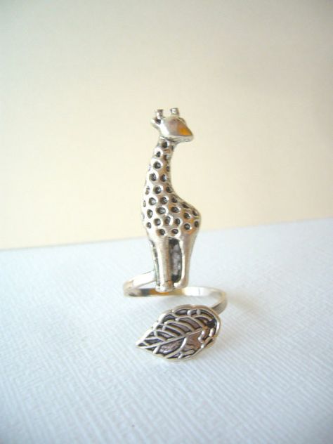 giraffe ring with a leaf wrap ring Giraffe Ring, Peacock Ring, Cute Giraffe, Wrap Ring, Dress Indian Style, Wrap Rings, Need Love, Adjustable Ring, Shopping Mall