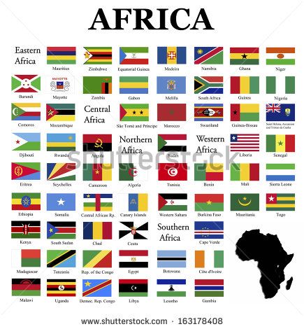 Flags of Africa- complete set of flags in original colors over white background Flags Of Africa, World Flags With Names, All African Countries, All World Flags, Pictures Of Flags, Dark Continent, Flag Of Europe, World Country Flags, Rwanda Africa