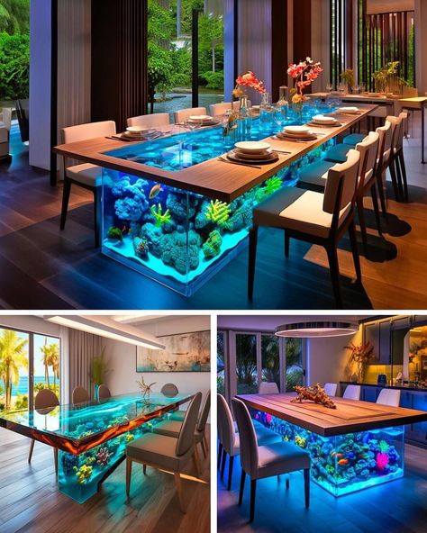 Terrarium Furniture, Aquarium Table, Aquarium Coffee Table, Coffee Table Designs, Luxury Living Room Inspiration, Beautiful Furniture Pieces, Cool Fish Tanks, Fish Tank Design, Moving Apartment