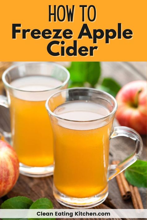 Apple Cider is a non-alcoholic beverage made from apples. It is often served during the fall and winter holidays. But what happens if you have too much apple cider on hand? This article shares the best way how to freeze apple cider so it doesn’t go to waste. Can You Freeze Apples, Apple Cider Drink, Freezing Apples, Veggie Juice, Healthy Holiday Recipes, Healthy Holidays, Freezer Friendly, Fresh Apples, Clean Ingredients