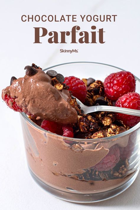 Beginner Meals, Healthy Yogurt Parfait, Lush Desserts, Healthy Parfait, Yogurt Parfait Recipe, Chocolate Parfait, Healthy Pudding, Yogurt Snacks, Chocolate Benefits