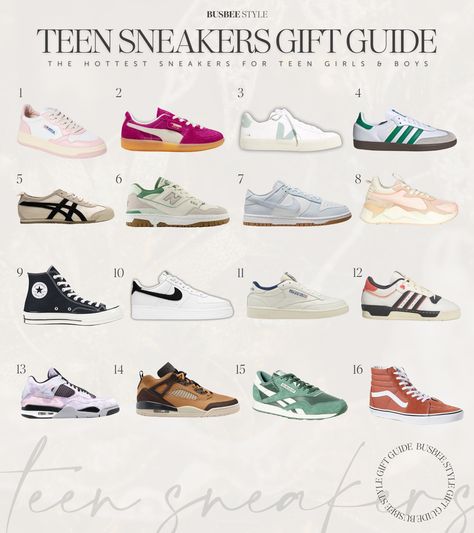 Teen Sneaker Trends 2024 Busbee Style, Sneaker Trends, Holiday Capsule Wardrobe, Osso Bucco, Holiday Lookbook, Posh Spice, Puma Shop, Converse Shop, Puma Rs