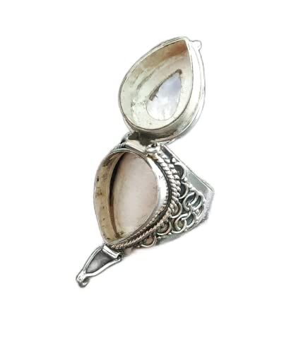 Pillbox Ring, Poison Ring, Fire Stone, Fire And Stone, Ring Moonstone, Box Ring, Labradorite Ring, Blue Fire, Silver Box