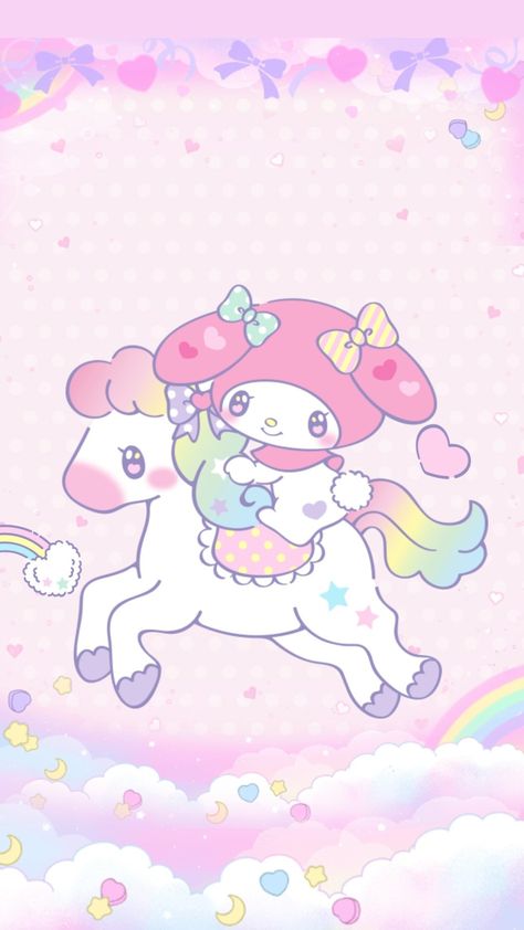 Fancy Surprise, Arte Do Kawaii, My Melody Wallpaper, Pastel Kawaii, Melody Hello Kitty, Kitty Images, Unicorn Wallpaper, Sanrio Wallpaper, Kawaii Wallpaper