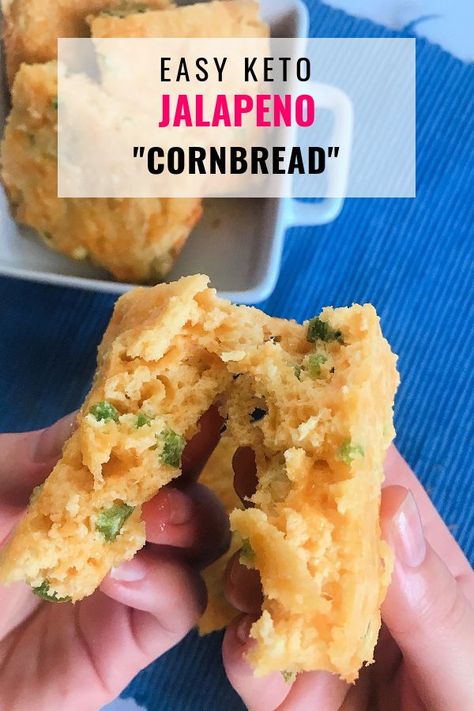 This “Cornbread” is probably one of my favorite Keto recipes, plus its so easy to make with only a few ingredients. It’s called “cornbread” because of course it doesn’t have corn in the recipe that wouldn’t be very Keto now would it? Although this Keto cornbread might not taste exactly like traditional cornbread it has a great buttery taste, perfect consistency and goes perfectly with a big bowl of chili or alongside some pulled pork! #easy #recipe #healthy #spicy #cornbread #keto #ketorecipe Keto Cornbread Recipe, Low Carb Cornbread, Keto Cornbread, Keto Bread Recipe, Gluten Free Cornbread, Cornbread Easy, Best Keto Bread, Keto Breads, Cornbread Recipe