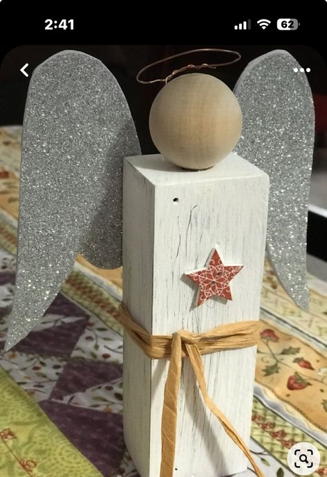 Fence Post Crafts, Post Crafts, Wood Angels, Christmas Decorations Diy Crafts, Wooden Christmas Crafts, Craft To Make, Christmas Crafts To Make, Angel Crafts, Christmas Wood Crafts