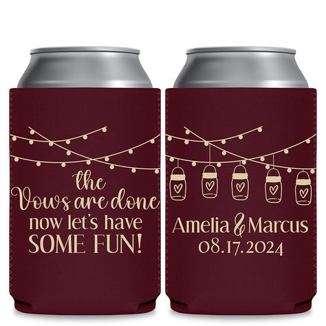 Amazing Wedding Koozies, Cups & Glasses from ThatWeddingShop Memorable Wedding Favors, Wedding Koozies, Memorable Wedding, Can Coolers, Coolers, Have Some Fun, Country Wedding, Wedding Shop, Some Fun