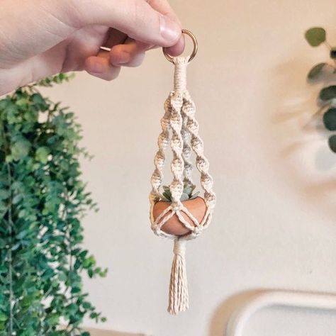 Mini Macrame Plant Hanger, Macrame Crafts, Basic Macrame, Crochet Plant Hanger, Macrame Hammock, Macrame Plant Hanger Tutorial, Orchid Planters, Macrame Plant Hanger Patterns, Macrame Christmas