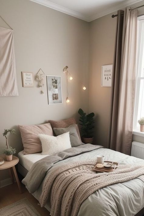 Small Apartment Room, Aesthetic Bedroom Ideas, Classy Bedroom, Bedroom Deco, Cute Bedroom Ideas, Room Redesign, Single Bedroom, Cozy Room Decor, Teen Bedroom Decor