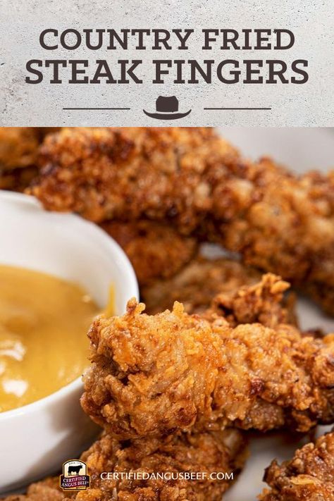 Country Fried Steak Fingers, Finger Steaks Recipe Easy, Chicken Fried Steak Fingers Recipe, Finger Steaks Recipe, Steak Fingers Recipe, Chicken Fried Steak Fingers, Fried Steak Fingers, Finger Steaks, Steak Fingers