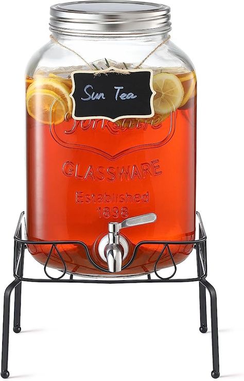 Liquid Laundry Detergent Dispenser, Mason Jar Drink Dispenser, Laundry Detergent Dispenser, Mason Jar Drinks, Glass Beverage Dispenser, Sun Tea, Glass Drink, Detergent Dispenser, Beverage Dispensers