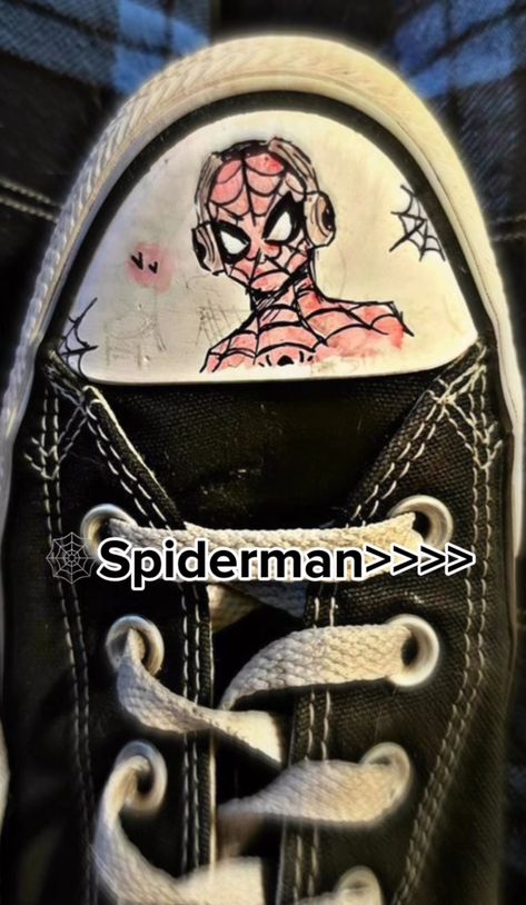 Spiderman Converse, Boty Converse, Converse Drawing, Doodle Shoes, Diy Converse, Spiderman Spiderman, Spiderman Gifts, Miles Spiderman, Image Spiderman