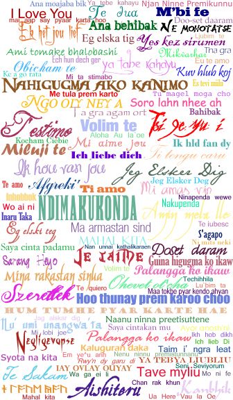 100 languages of love 'I love you' #wedding from XEternal_ShadowX  Deviantart.com 100 Language I Love You, I Love You In 100 Languages, Languages Of Love, L Love You, Love Signs, Inspirational Words, Of Love, I Love You, Love You