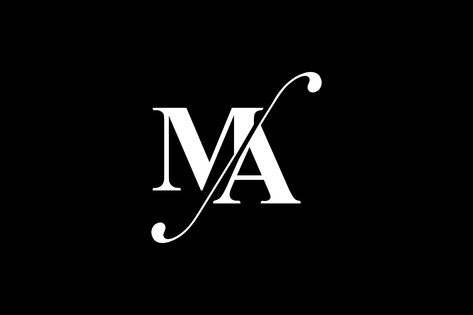 Ma Monogram Logo Design By Vectorseller 510 M And A Letters Beautiful, Ma Monogram, Ma Logo, Ma Design, Logo Design Simple, Typographie Logo, A And M, Idea Logo, Alphabet Letters Design