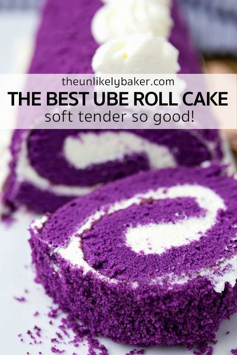 Ube Cake Roll, Ube Roll Cake Recipe, Ube Roll, Ube Halaya Recipe, Ube Dessert Recipe, Ube Dessert, Ube Cake, Yummy Kitchen, Ube Recipes