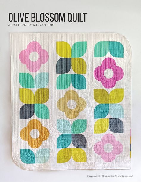 Olive Blossom, Blossom Quilt, Mini Patchwork, Curved Piecing, Acrylic Templates, Mini Quilt Patterns, Basic Quilt, Quilting Designs Patterns, Quilt Modernen