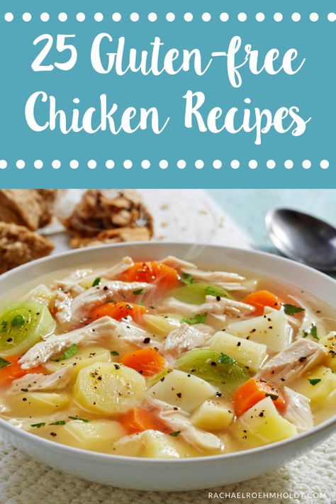 25 Gluten-free Chicken Recipes - Rachael Roehmholdt Gluten Free Leftover Chicken Recipes, Gluten Free Rotisserie Chicken Recipes, Gluten Free Crockpot Chicken, Casseroles Crockpot, Chicken Dairy Free, Gluten Free Chicken Soup, Gluten Free Holiday Cookies, Healthy Chicken Pot Pie, Gluten Free Chicken Recipes