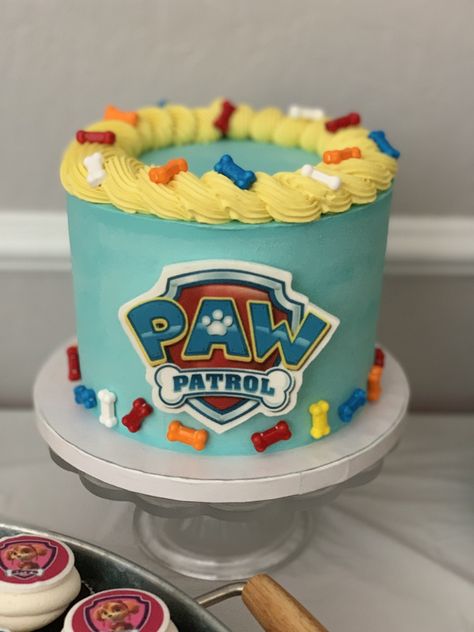 Paw Patrol Smash Cake, Paw Patrol Buttercream Cake, Paw Patrol First Birthday Smash Cake, Easy Paw Patrol Cake, Simple Paw Patrol Cake, Homemade Paw Patrol Cake Easy, Paw Patrol Small Cake, Paw Patrol Liberty Cake, Paw Patrol Bone Cupcake Cake