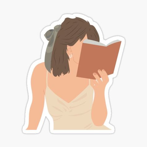 "A girl reading " Sticker for Sale by BookishSpace1 | Redbubble Stickers Book Aesthetic, Leer Aesthetic, Reading Journal Stickers, Stickers Books, Reading Stickers, Books Stickers, Reader Girl, Agenda Stickers, Kindle Stickers