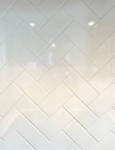 Tile Upgrade - Daltile White - 3x6 - Herringbone pattern w/ /bright White grout. Herringbone White Backsplash, 3x6 Tile Patterns, Matte Herringbone Backsplash, 3 X 6 Herringbone Backsplash, Herringbone Backsplash White, Large Subway Tile Shower White Herringbone, Small White Herringbone Backsplash, White Haring Bone Backsplash Kitchen, White Subway Tile Herringbone