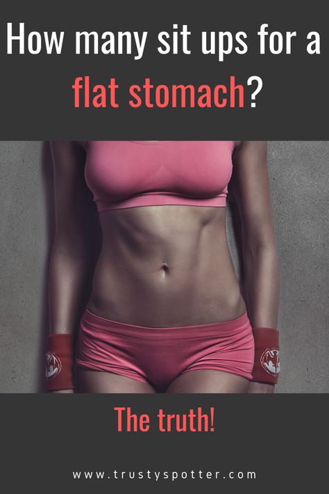 How many sit ups should you do in a day to get a flat stomach? Plus other exercises explained and the real way to get toned abs. Get A Flat Stomach, Flat Stomach Workout, Bloated Belly, Ripped Abs, Best Cardio Workout, Get Toned, Sit Ups, Toned Abs, Flat Tummy