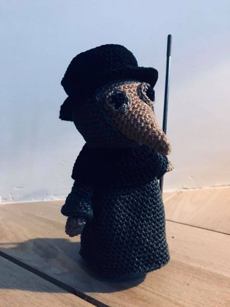 Plague Doctor (free pattern) Crochet Plague Doctor Mask, Amigurumi Plague Doctor, Plague Doctor Amigurumi, Plauge Doctor Crochet, Plague Doctor Crochet Pattern, Plague Doctor Crochet Pattern Free, Crochet Plague Doctor Free Pattern, Plague Doctor Crochet, Doctor Who Crochet