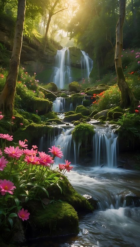 #NaturePhotography #BeautifulScenery #PhotographyLovers #ExploreNature #NatureVibes #CaptureTheMoment #OutdoorAdventures #WildernessPhotography #NaturalBeauty #PicturePerfect #LandscapePhotography #EarthPix #NatureCaptures #LushLandscapes #OutdoorPhotography #ScenicViews #NatureViews #PhotoOfTheDay #NaturalWonders #NatureArtistry Wallpaper Backgrounds Waterfall, Enchanted Forest Waterfall, Beautiful Waterfalls Painting, Water Falls Beautiful Waterfalls, Shivling Painting, Forest Streams, Waterfall In Forest, Waterfall Aesthetic, Waterfall Forest