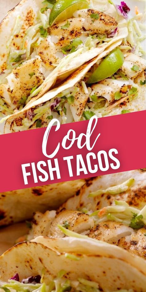 How To Cook Cod, Cod Fillet Recipes, Cod Fish Tacos, Seafood Sandwiches, Cod Fish Recipes, Fish Recipes Baked, Homemade Fajita Seasoning, Fish Dinner Recipes, Fish Tacos Recipe