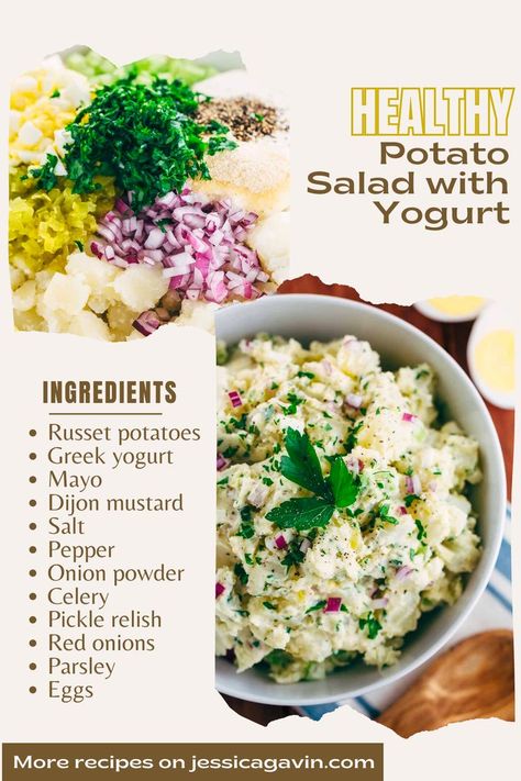 We all love potato salad, but do you ever get that touch of guilt? I’ve added an ingredient that not only adds the luscious texture you crave but additional protein with each spoonful. This is probably one of the easiest potato salads you’ll make. Ready to boil? Potato Salad With Yogurt, Healthy Potato Salad, Healthy Potato, Potato Salad Healthy, Creamy Potato Salad, Extra Protein, Red Onion Relish, Greek Yogurt Recipes, Onion Relish