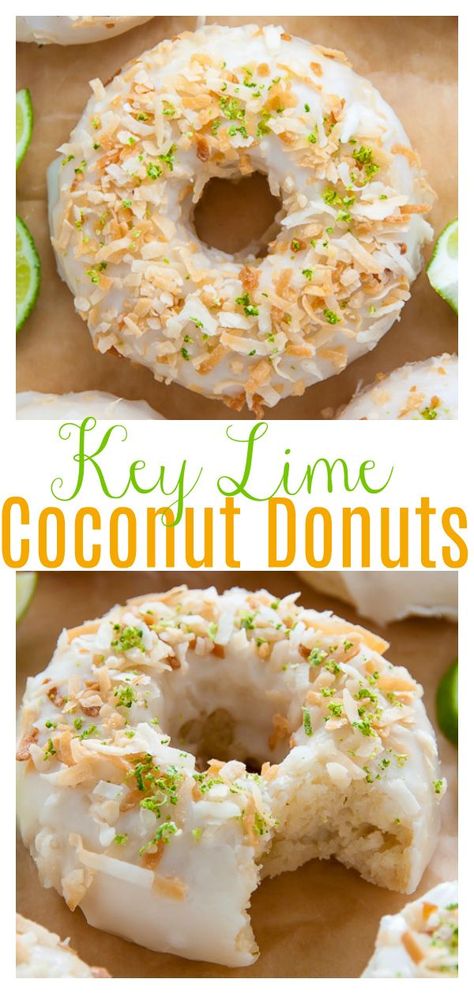 Coconut Donut Recipe, Key Lime Recipes, Donuts Recipes, Doughnut Recipe Easy, Cake Donuts Recipe, Donut Flavors, Baker By Nature, Homemade Donuts Recipe, Baked Doughnuts