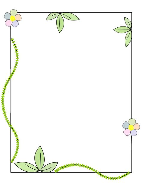 Floral border Outline for school project Border art Floral template Border Outline Design, Borders And Frames Flowers, School Background Templates, Project Border, Fun Borders, Boarders Designs For Projects, Floral Template, School Border, Border Art