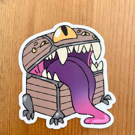 Mimic Tattoo, Sticker For Laptop, Cute Monsters, Treasure Chest, Waterproof Stickers, Laptop Stickers, Dungeons And Dragons, Sticker Paper, Vinyl Sticker