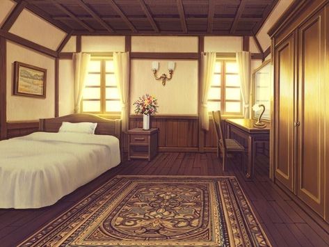 Maid Room Design, Fantasy Hotel, Medieval Room, Medieval Bedroom, Anime Houses, Anime Places, Fantasy Rooms, Maids Room, Fantasy House