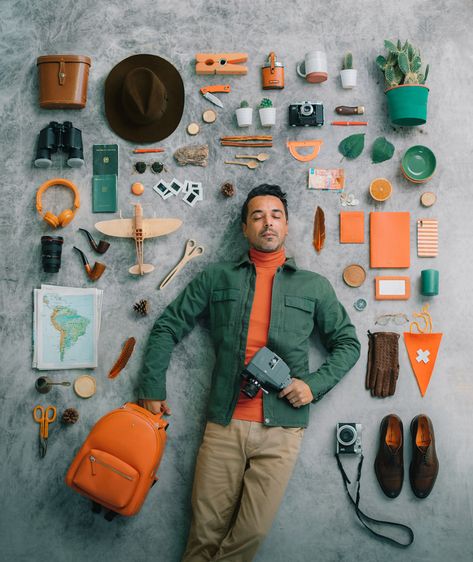 Montblanc | Orange Capsule on Behance Home Diy Ideas, Eye Photography, Flat Lay Photography, Decoration For Home, Creative Ads, Essential Bag, Capsule Collection, Get Outside, Camping Gear