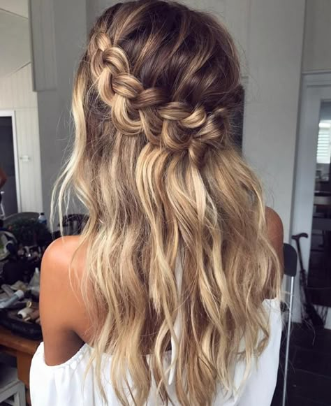 60 Crown Braid Hairstyles for Summer – Tutorials and Ideas Crown Braid Hairstyles, Braided Half Up Half Down Hair, Crown Braids, Braided Half Up, Hair Bridesmaid, Great Hairstyles, Crown Braid, Braid Hairstyles, Wedding Hairstyles For Long Hair