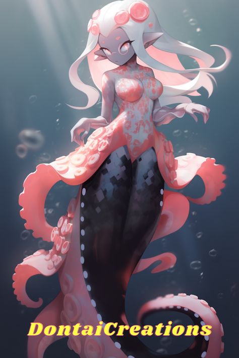 Octopus Person, Octopus Character Design, Mermaid Concept Art, Octopus Woman, Mermaid Concept, Octopus Girl, Mermaid Mythology, Mermaid Octopus, Rainbow Six Siege Anime