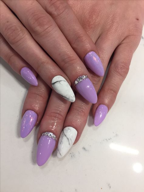 Marble nails Sliver Nails, Marble Nails, Purple Nails, Purple Wedding, Wedding Nails, Girly Photography, Different Shapes, Nail Care, Marble