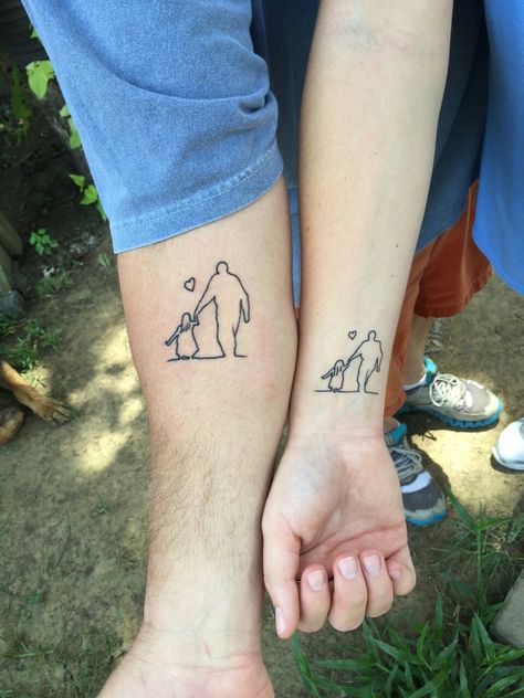 Father/daughter tattoo Mais Dad Daughter Tattoo, Grandfather Tattoo, Nirvana Tattoo, Father Daughter Tattoos, Father Tattoos, Daughter Tattoo, Tattoo Trend, Daughter Tattoos