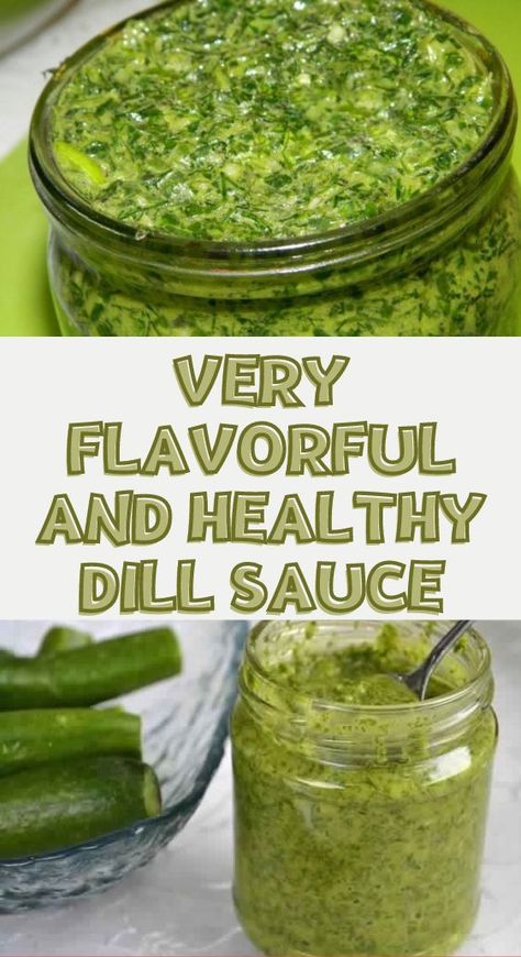 Very flavorful and healthy dill sauce Homemade Dill Sauce, Fresh Herb Sauces, How To Use Up Fresh Dill, Vegan Dill Sauce, Dishes With Dill, Fresh Dill Recipes Dinners, Preserving Dill Herb, Recipes Using Dill Herb, What To Do With Fresh Dill