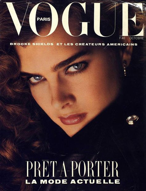 Brooke Shields by Albert Watson Vogue Paris October 1984 Brooke Shields Young, Renee Simonsen, Guy Bourdin, Isabelle Adjani, Vogue Magazine Covers, Stephanie Seymour, French Vogue, Magazine Vogue, Laetitia Casta