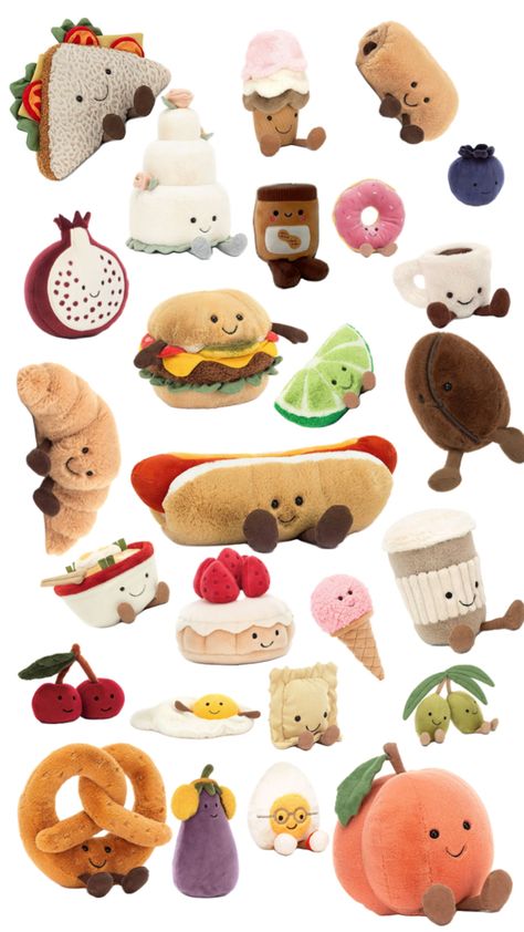 Jellycat Sandwich, Jellycat Clay Ideas, Jellycat Pancake, Pancake Jellycat, Clay Jellycat, Matching Jellycats, Jelly Cat, Jellycat Stuffed Animals, Homemade Cookbook