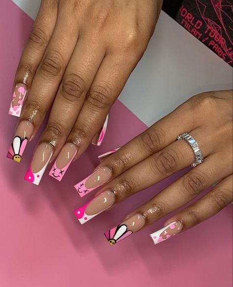 Short Nails Acrylic Design, Short Pink Nails Designs, Pink Nail Sets, Nail Polish Blue, Thermal Nail Polish, Thermal Nails, Cute Pink Nails, Gel Toe Nails, Acrylic Toe Nails